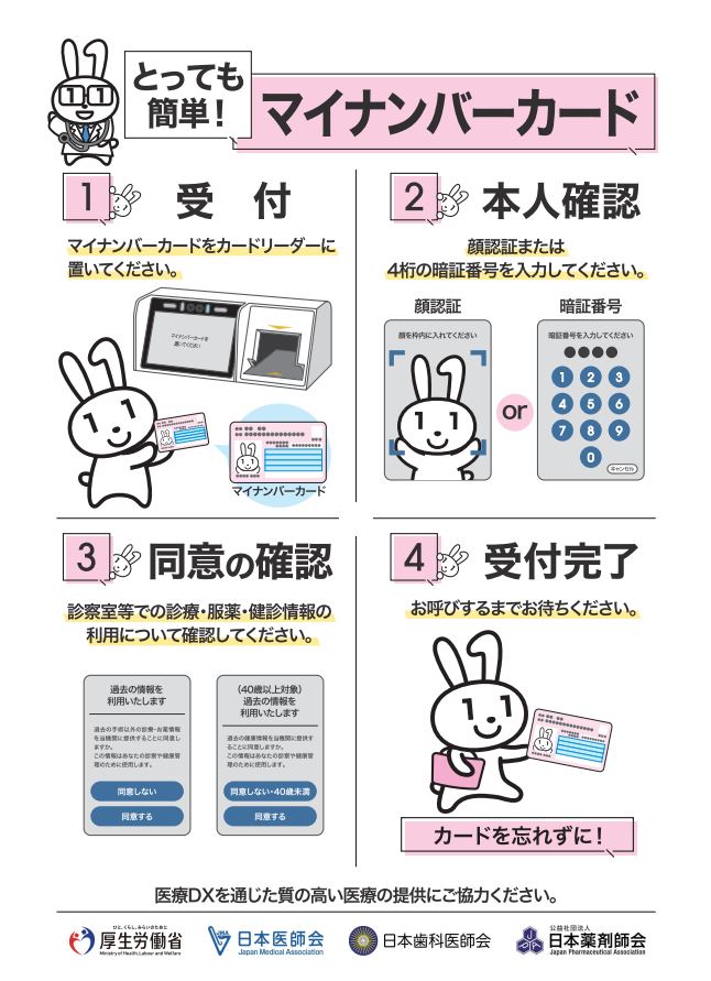 マイナンバーカードでの受付方法